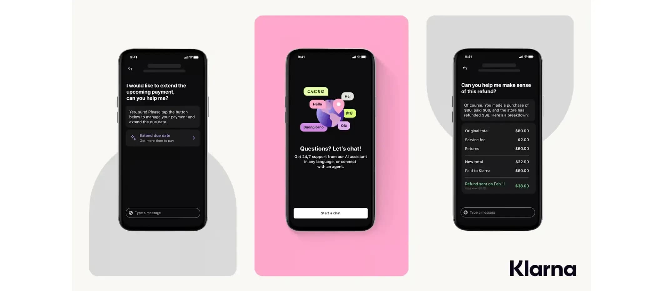 Klarna AI Chatbot example and use case