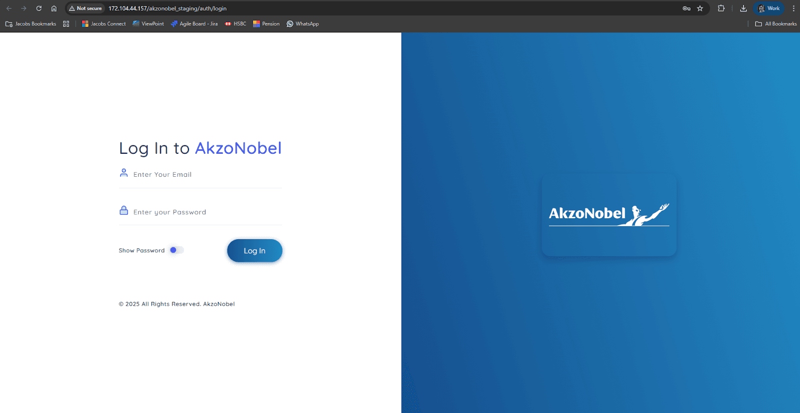 AkzoNobel guest login screen
