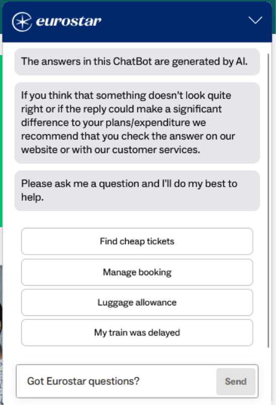 Eurostar Message 1