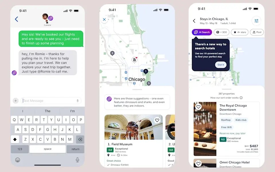 Expedia Romie chatbot use case example
