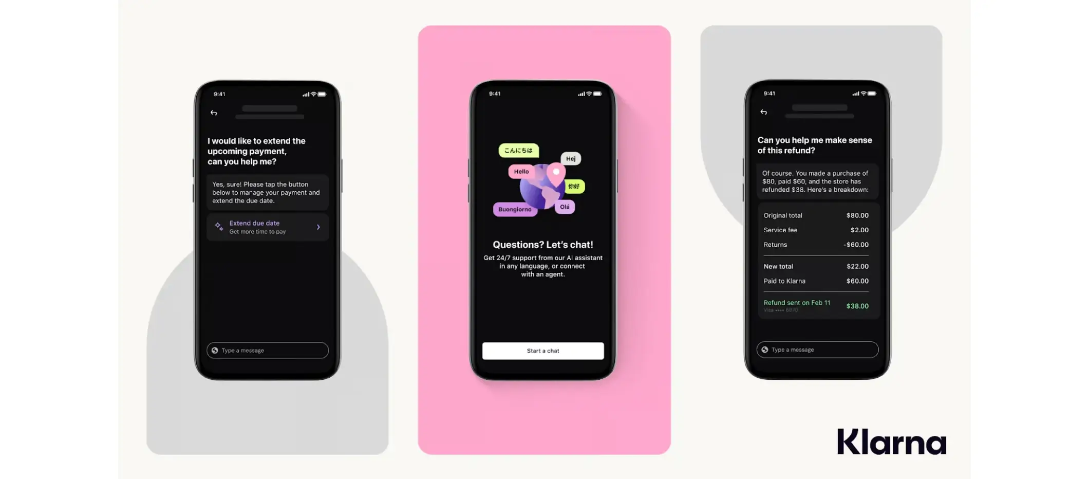 Klarna AI Chatbot example and use case